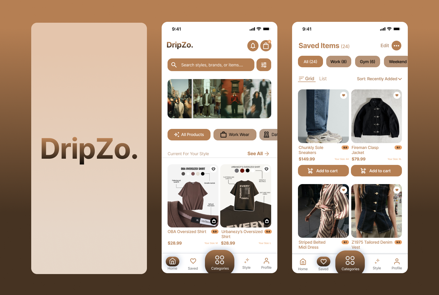 Clothing Mobile App - DripZo. clothes clothesapp mobileapp mobileappdesign ux uxdesign