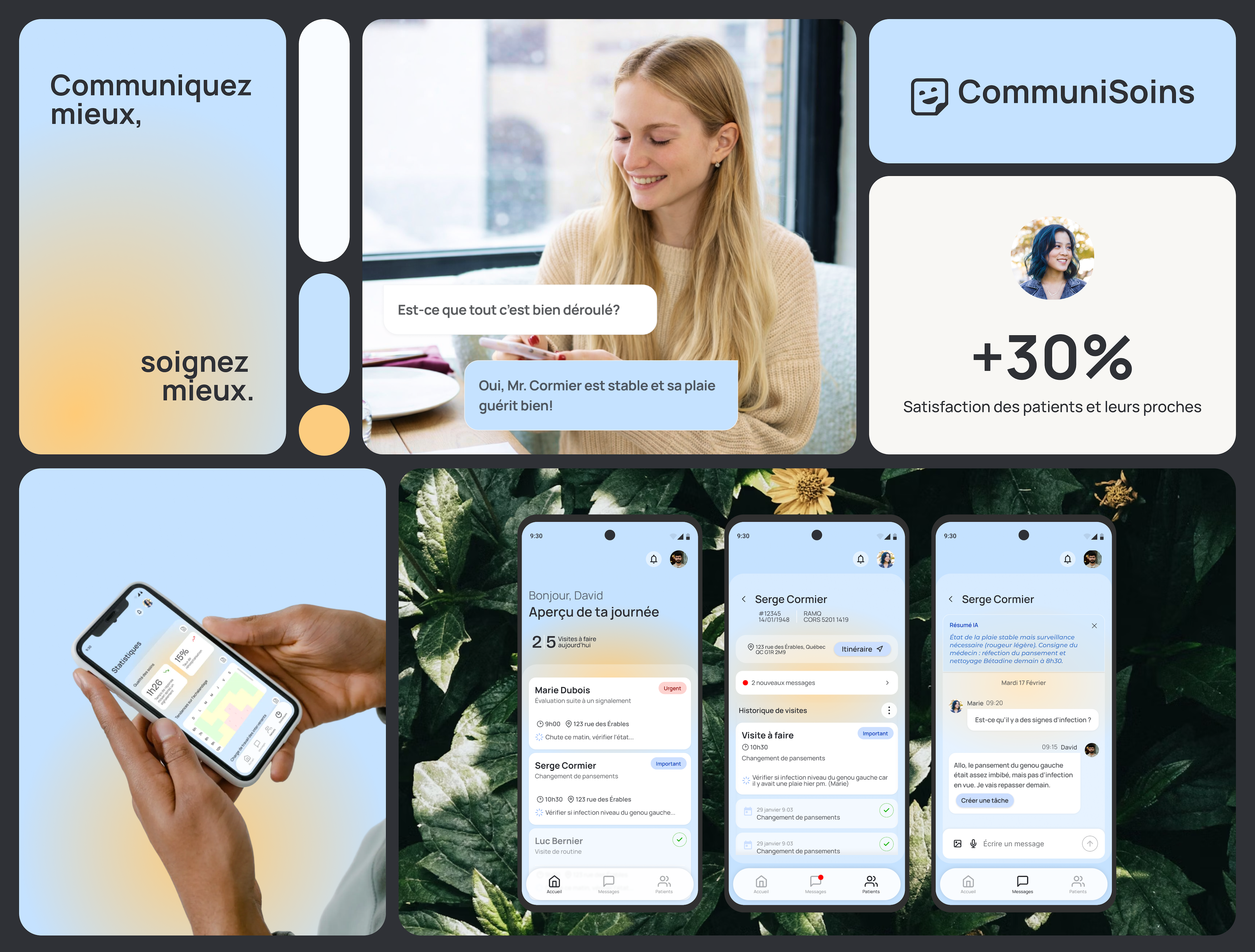 A communication app for home care professionnals app branding design mobile app product design ui ui design ux ux design