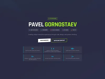 Gamified Portfolio Website developer gamedev gameui gamification interactive portfolio ui ux webdesign website