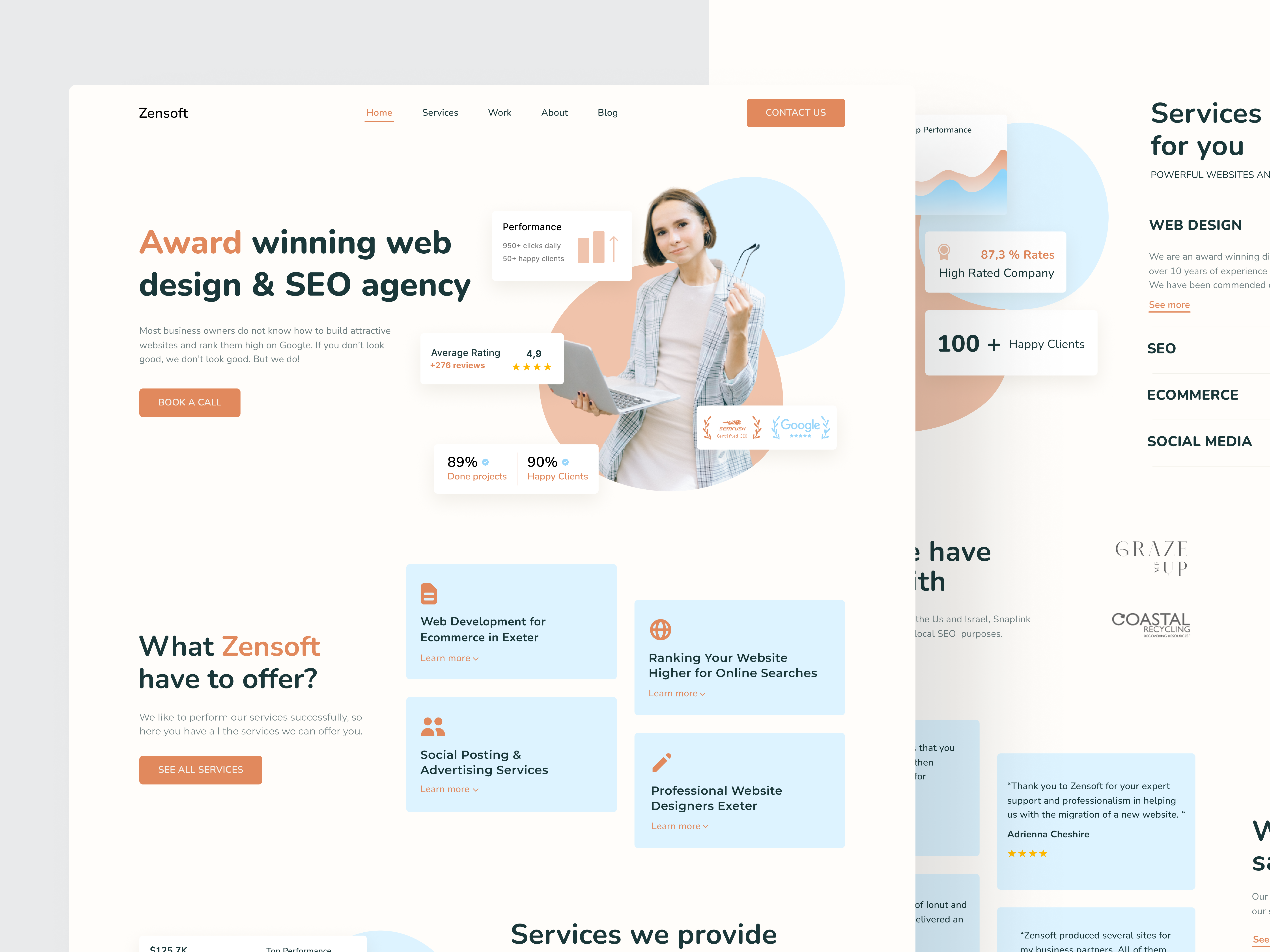Landing page design