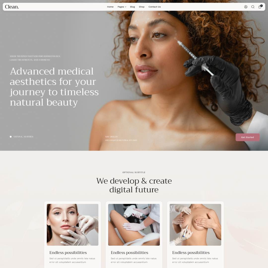 Clean - Beauty Salon & Wellness Clinic WordPress Theme design illustration ui web design web development webdesign woocommerce wordpress wordpress theme wordpress themes