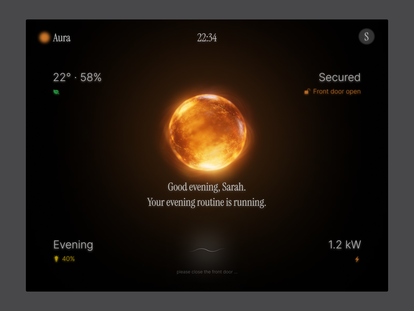 #001 — Aura 100daychallenge animatedui appdesign concept dailyui designinspiration dribbble modern motiondesign productdesign smarthome uidesign uxdesign web design