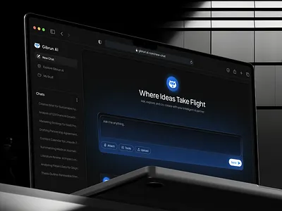Gibrun AI - AI Chatbot Design ai ai communication ai workflows artificial int artificial intelligence bashboard ai chatbot ai chatbot design chatgpt clean dashboard design gemini glassmorphism product design saas saas ui smart assistant talk with ai ui