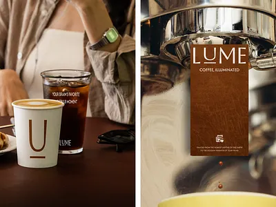 LUME Coffee Branding beverage brand guidelines brand identity branding cafe coffee coffee branding foods graphic design logo logo concept logotype minimal packaging design shop typography vector visual identity