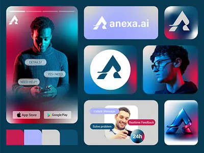 Anexa instant ai message assistant logo branding ai assistant app brand brand identity branding brandmark chatbot creative studio digital design logo design logotype messaging app minimalist saas startup branding tech branding ui ux visual brand visual identity