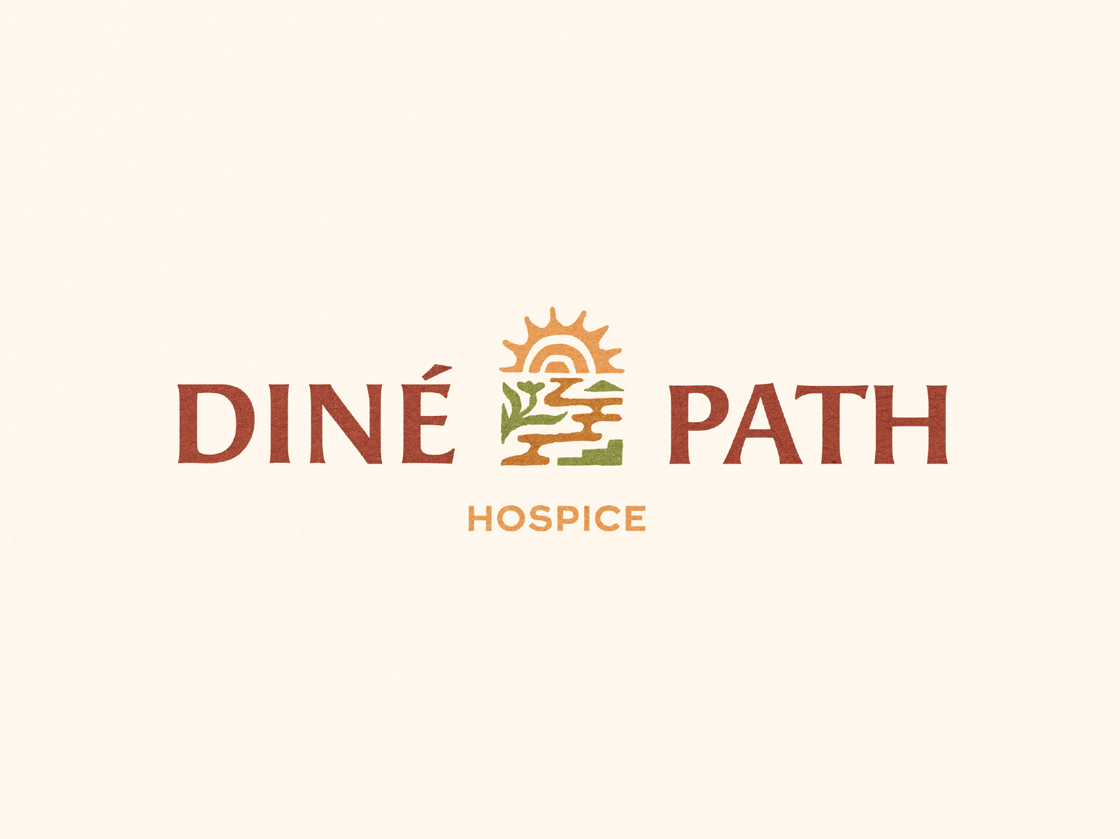 Diné Path Hospice: Logo brand identity branding compassionate care cultural branding earth tones graphic design healthcare branding hospice care identity design illustration logo logo mark minimal logo modern logo navajo inspired nonprofit branding symbol design visual identity warm branding wellness branding