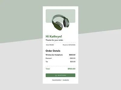 Receipt email design email design email template email template design email templates modern email template notification email design