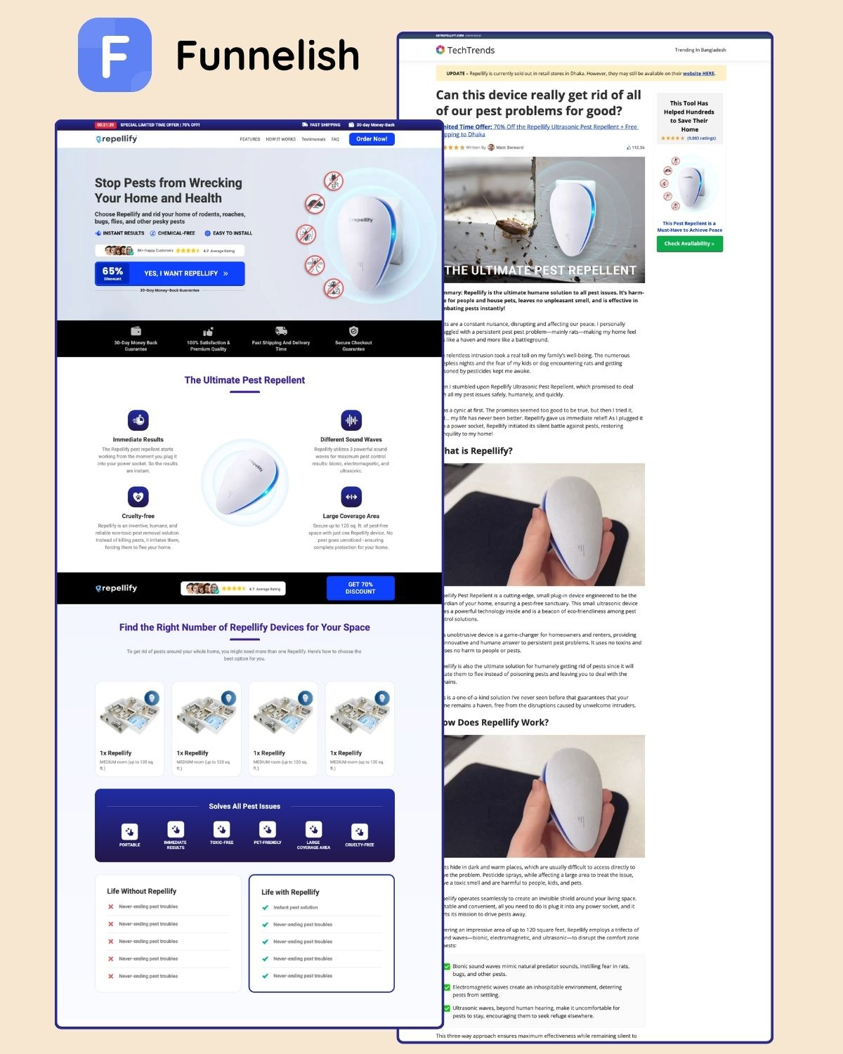 Repellify Funnel | Funnelish Template funnelish funnelish advertorial page funnelish checkout page funnelish expert funnelish sales page funnelish template high converting funnel templates repellify funnel | funnelish