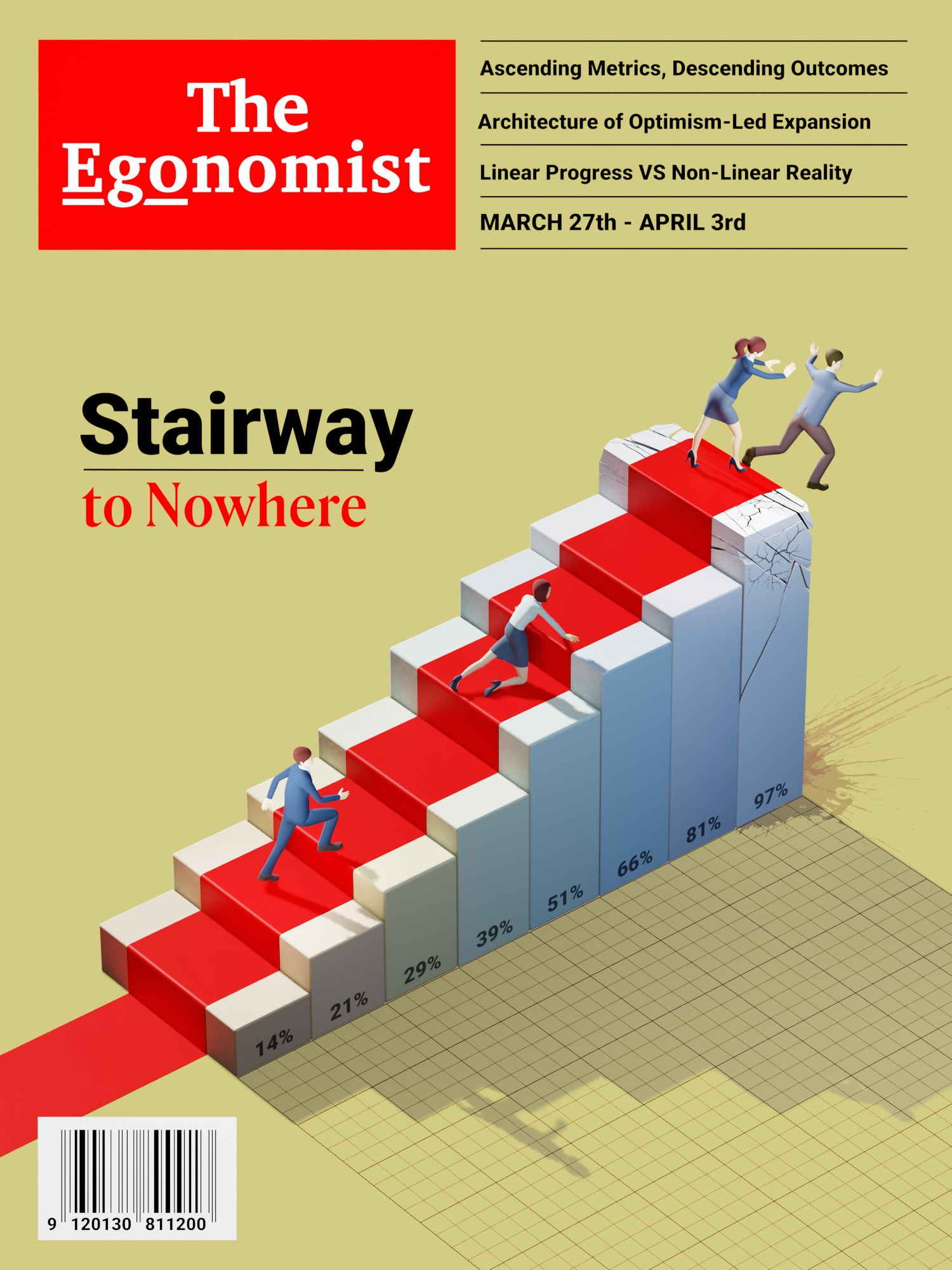 Stairway to Nowhere 3d 3dcartoon 3drender b3d blender3d company editorial editorialillustration executives growth ierarchy illustration management stairs success