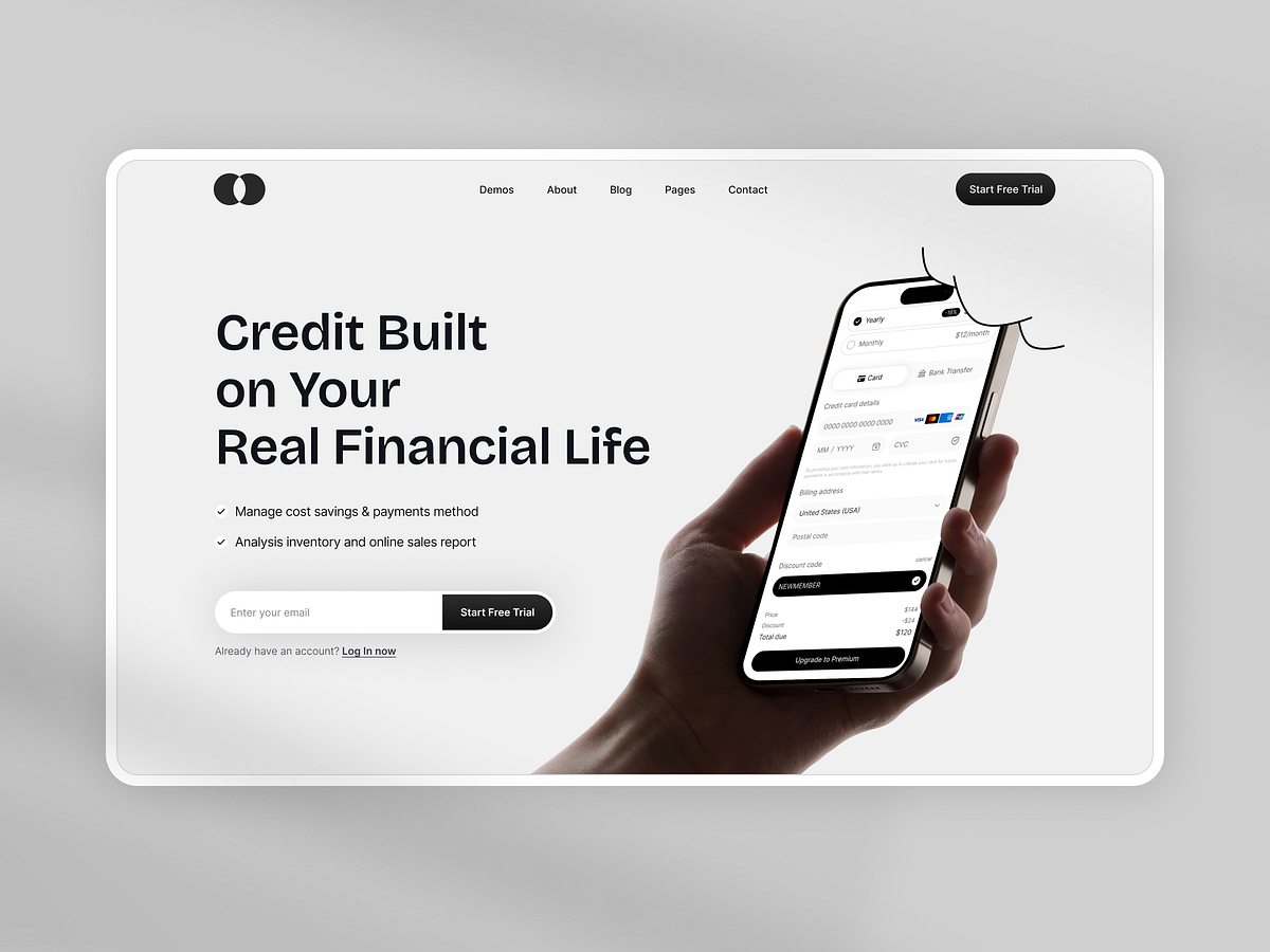 Fintech Landing Page Exploration / Web Design