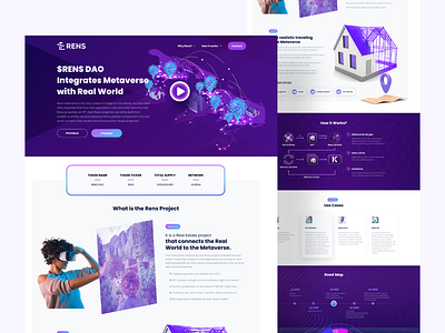 Rens Token Crypto Landing Page Design animation branding crypto design homepage landing page mobile mobile ui token ui ux