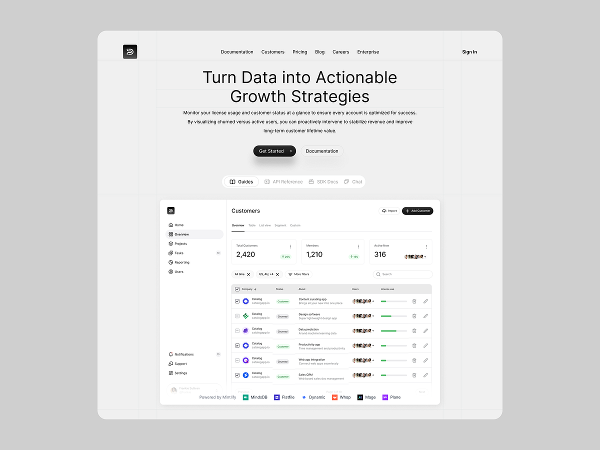 Data Growth Analytics — SaaS Dashboard Landing Page Image 0