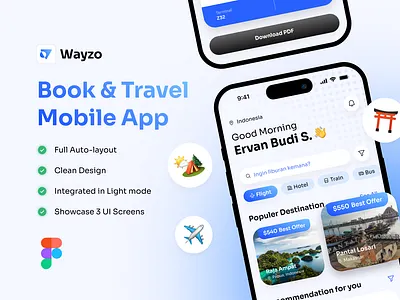 Wayzo - Travel book App (concept) graphic design mobile app mobile travel app travel app design travel book app ui ui mobile app