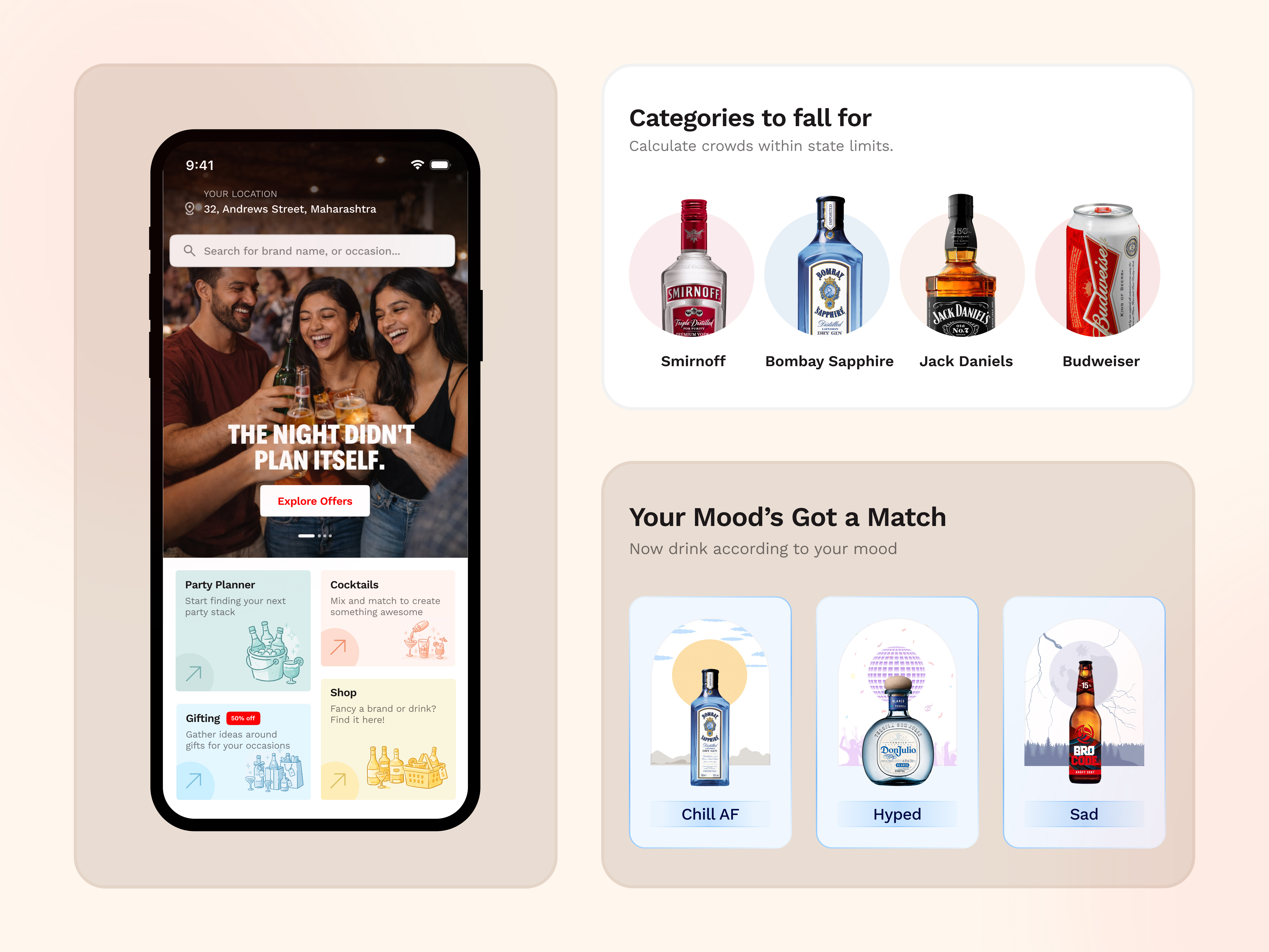 Talli Drinks Mobile App Redesign app design card design conversion design system e commerce app homepage interaction design interface design liquor app mobile app navigation product design redesign startup design ui components ui design uiux ux design visual design