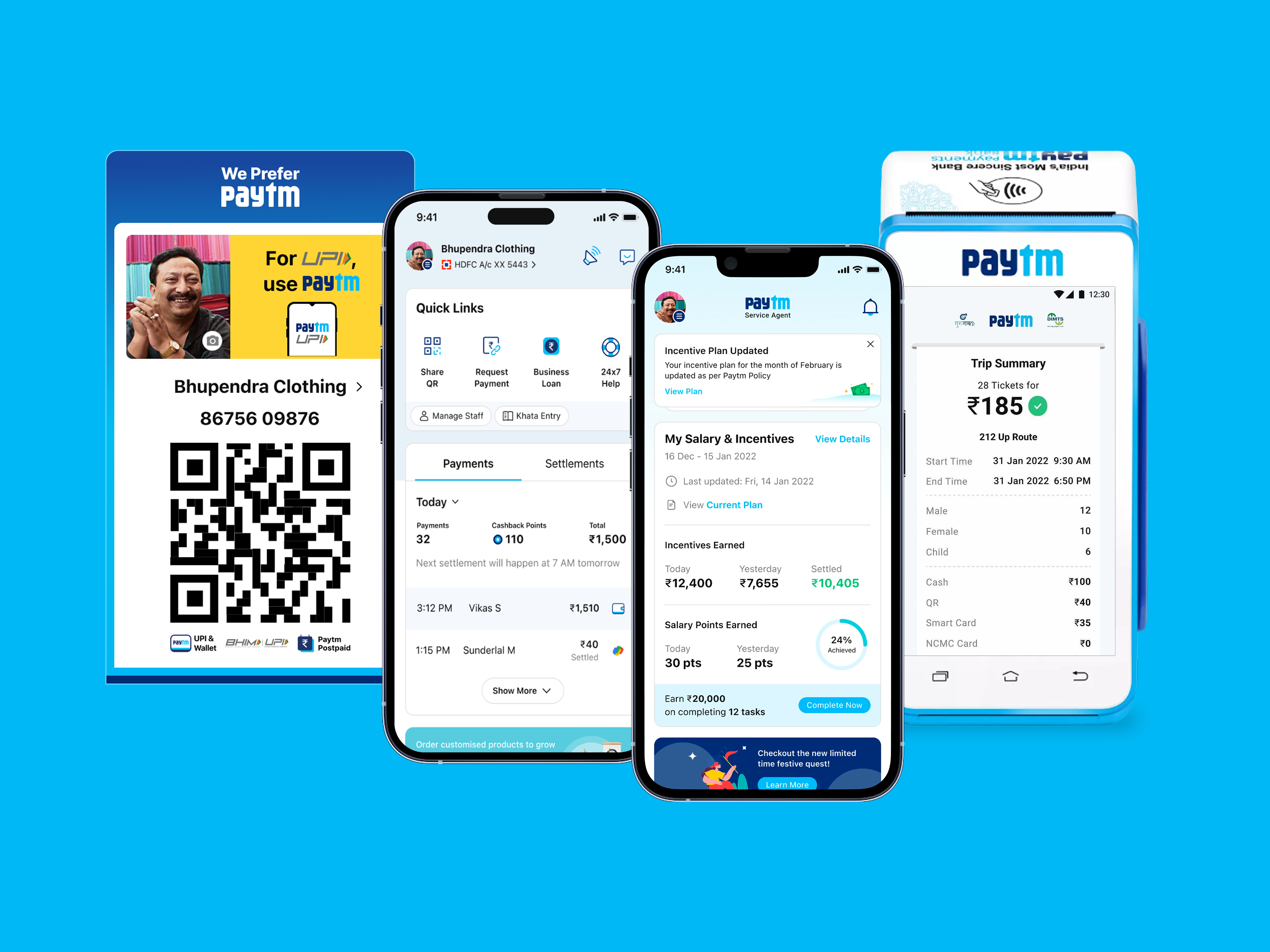 Example of Paytm for business product suite