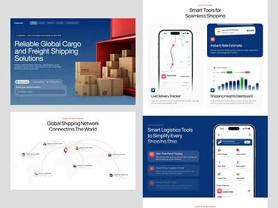 Shipping & Logistics Website interface product service shipping startup ui ux web