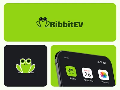 RibbitEV – Modern EV Logo Concept branding design graphic design illustration logo