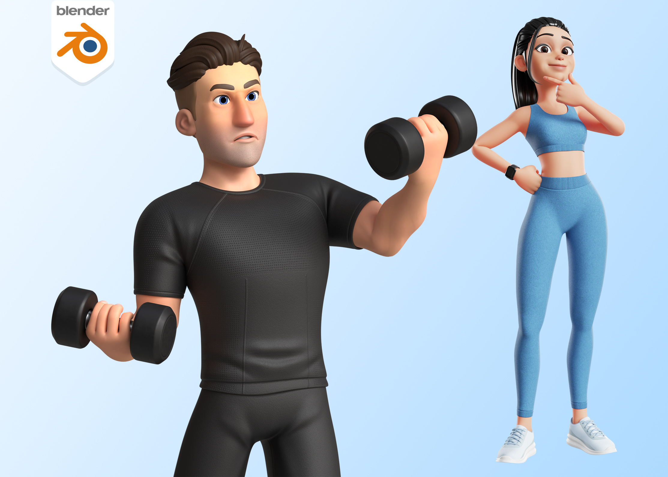 Example of Sport fitness 3D models