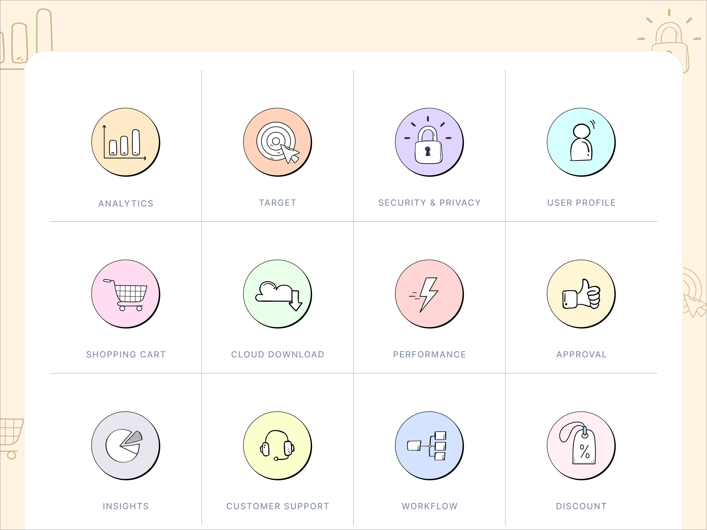 Example of Saas ecommerce icons