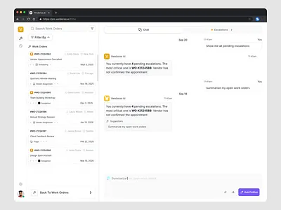 AI-Powered Work Order Management Dashboard ai b2b crm dashboard product design saas ui webapp