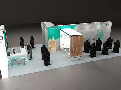 Expo Show Stand Presentation for Vet Pharma 3d animation branding graphic design logo motion graphics ui