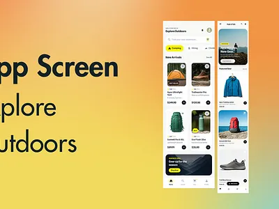 App Screens: Explore Outdoors branding graphic design ui