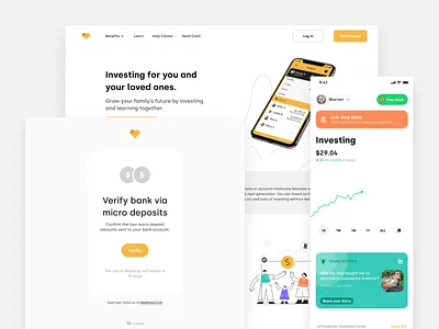 Investment app for kids future app design branding design systems email design financial planning fintech goal tracking investments logo design mobile app parenting savings typography us market ux design website design