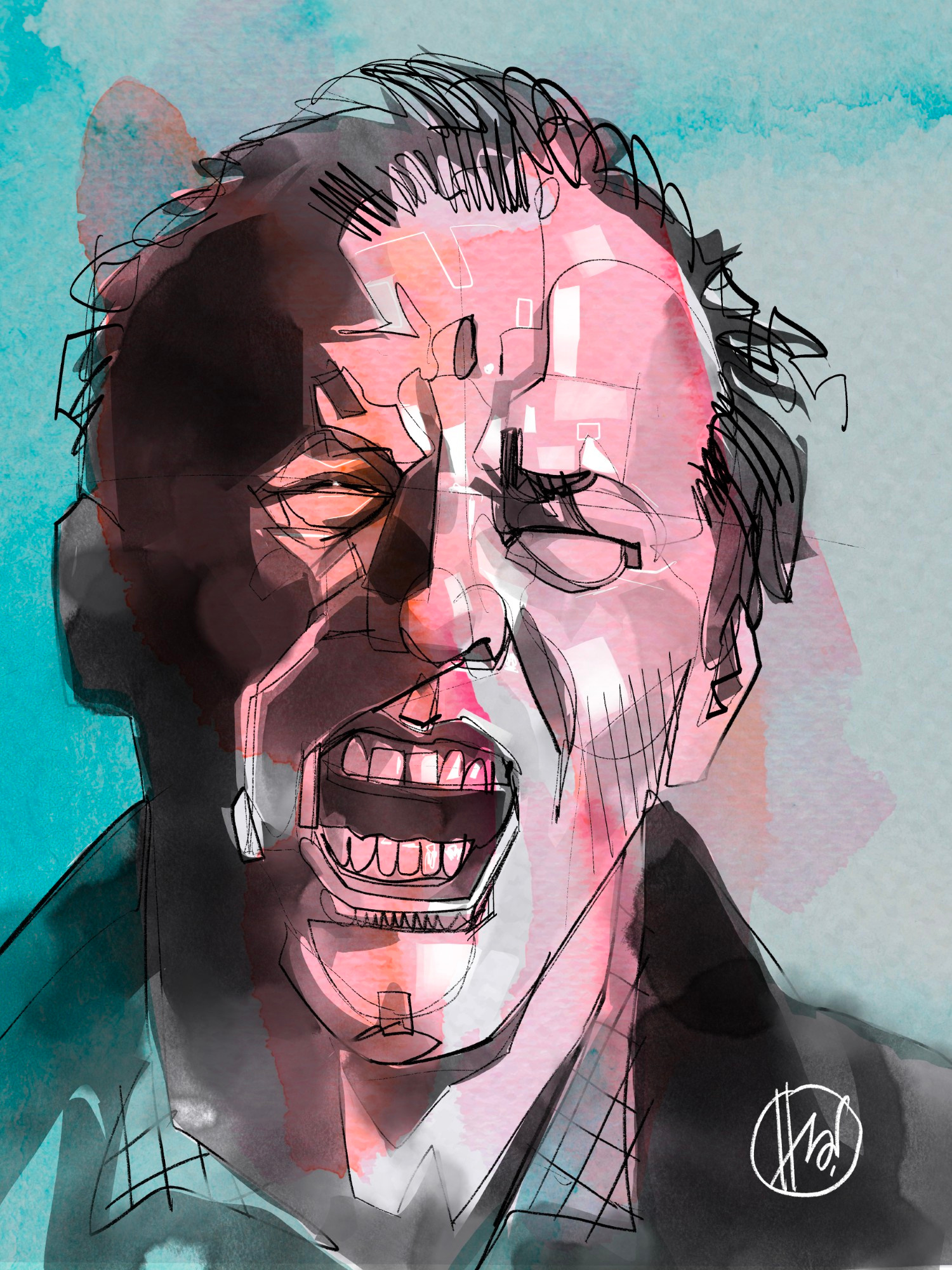 Jack Portrait illustration portrait scream sketch watercolor