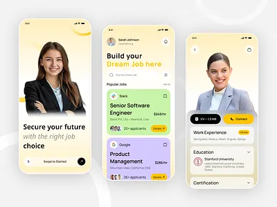 Career Platform - Job Search Mobile App Design app design career app career platform dribbble job finder job listings job search mobile app mobile ui recruitment app