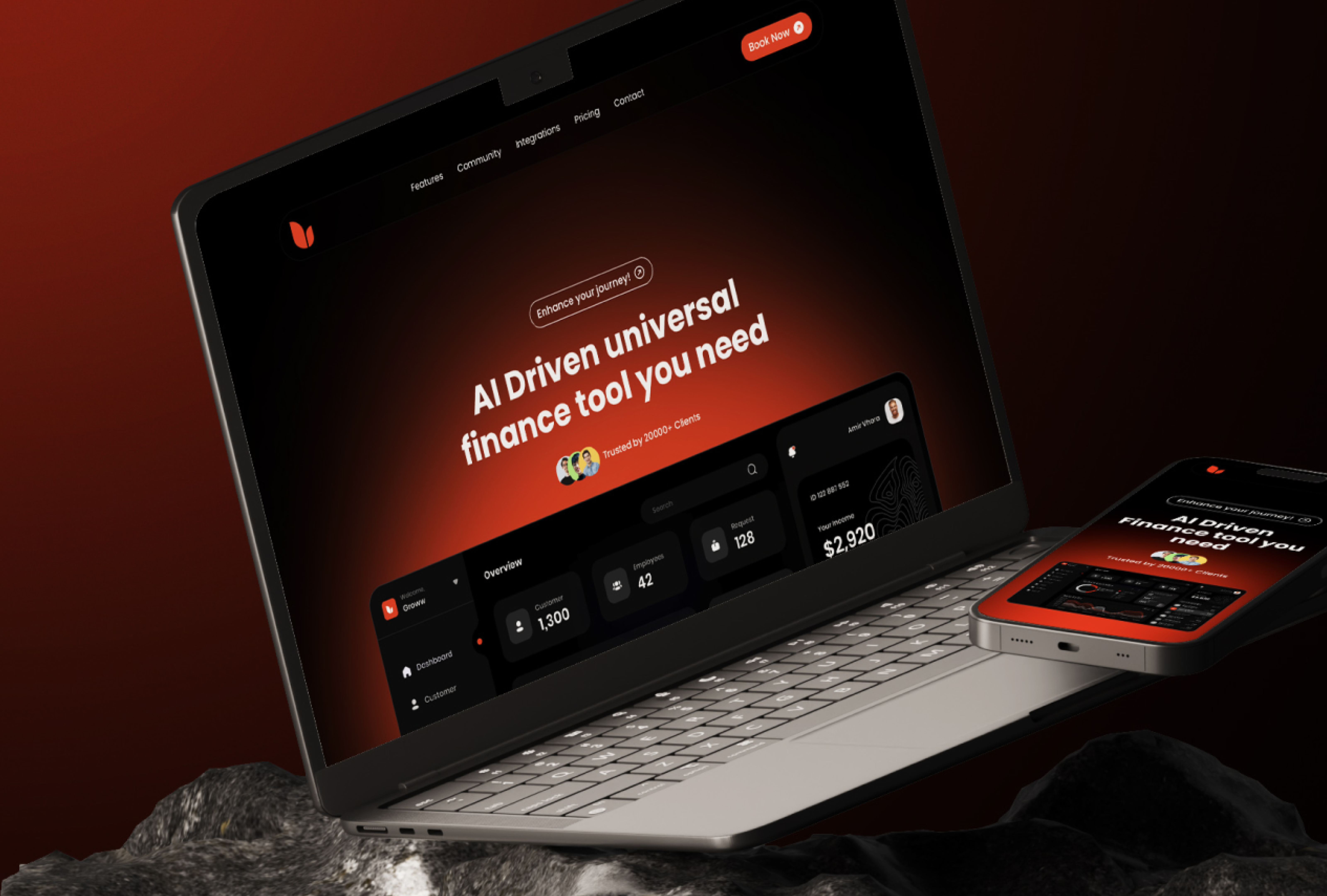 AI-Driven Universal Finance Tool – Smart. Secure. Scalable. ai animation dashbaord design figma graphic design landing page motion graphics ui