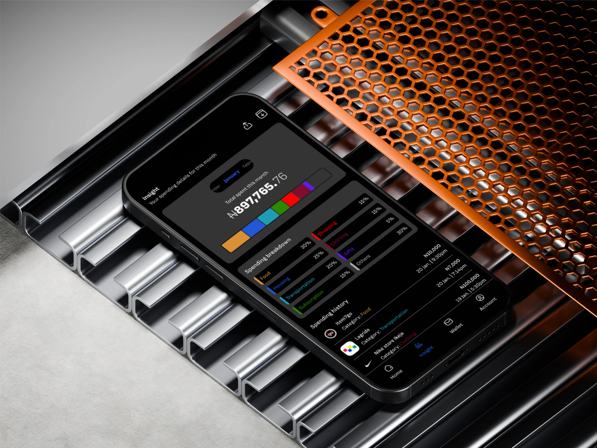 Loqqa finance insight mobile app ui