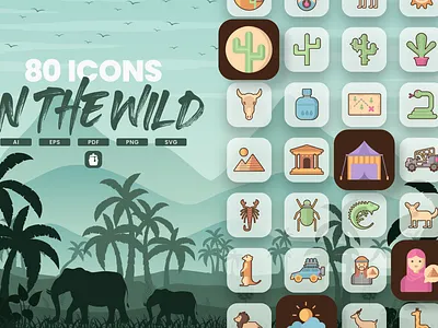 In The Wild Icons branding design graphic design icons illustration ui vector