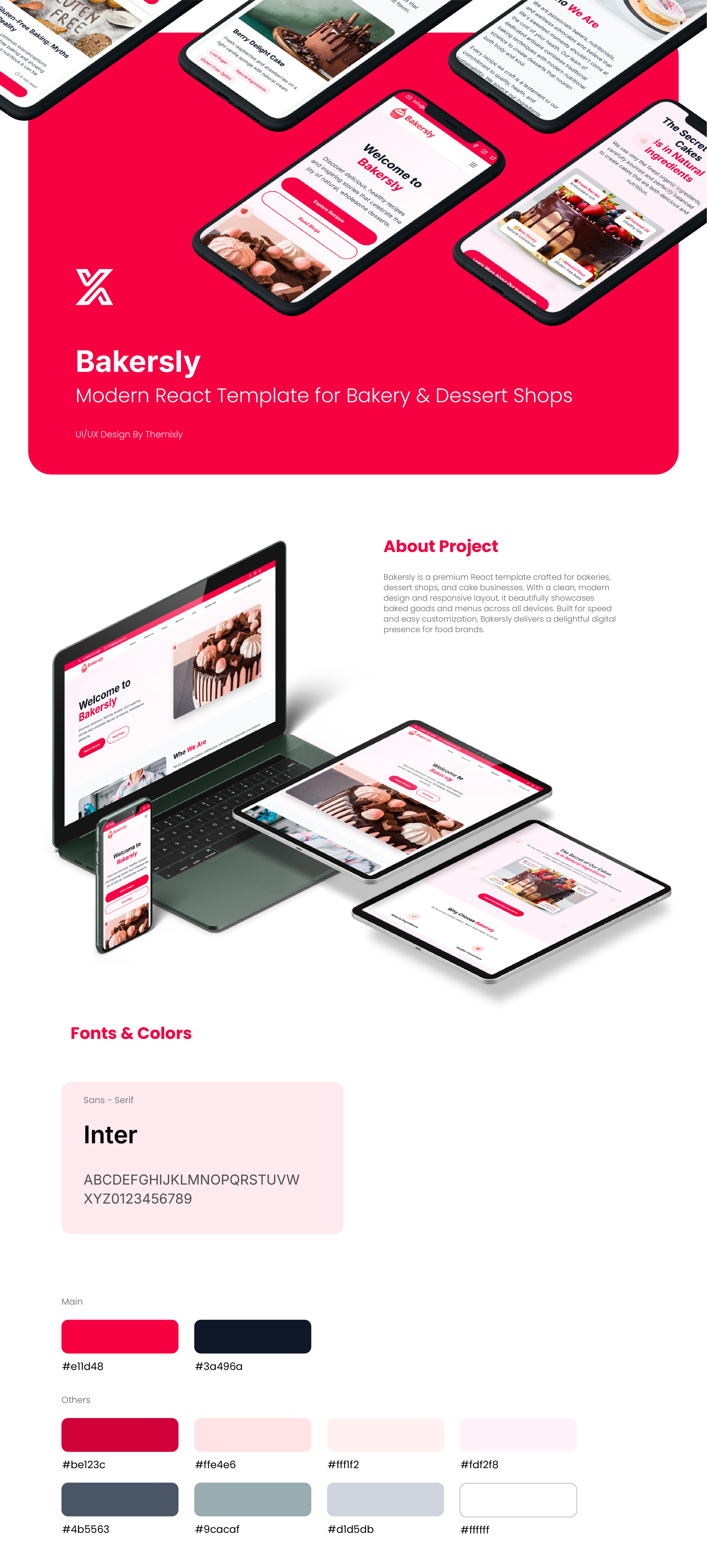 Bakersly – Modern Bakery Website UI Design bakery dessert food website react templates responsive themixly ui ui design uiux website design