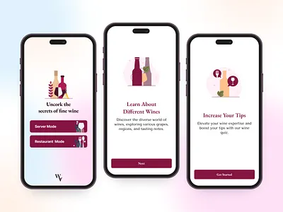Wineview Onboarding Screens branding design designer illustration ui ux