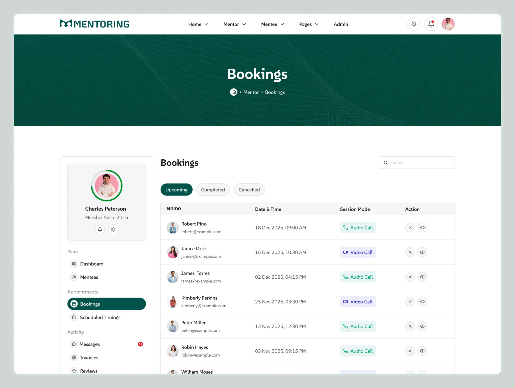 Coaching Platform Booking and Appointment Dashboard | Mentoring coaching platform html template e learning mentor admin panel lms mentor dashboard ui mentee management feature mentor analytics dashboard mentor appointment management ui mentor dashboard template mentor earnings tracking system mentor invoice management system mentor revenue tracking module mentorship marketplace dashboard online coaching admin panel online mentor portal template online mentoring platform ui