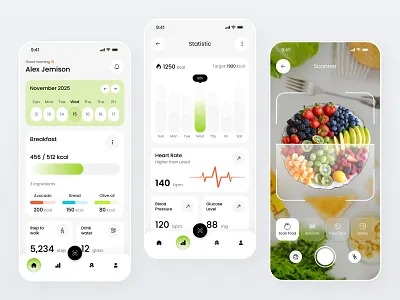 Smart Health & Nutrition App appdesign appdevelopment diettracker digitalwellness eathealthy fitnessapp fitnesstech healthapp healthgoals healthtech healthyliving mealplanner mobileapp mobileux nutritionapp nutritiontracker smarthealth uxui wellnessapp wellnesstech