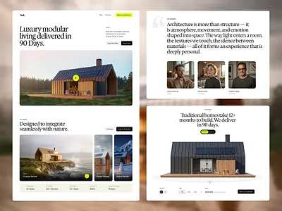 Hut - Luxury Modular Living Framer Template ai ai images cards configure design framer house hut ideogram landing page minimal modern ui no code landing page premium ready to build house real estate template ui design web website