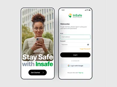 InSafe Safety - Mobile App Design app design interface product service startup ui ux web