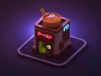Ramen Restaurant 3d 3dmodeling art blender blender3d building design illustration modeling polygon polygonrunway ramen restaurant render