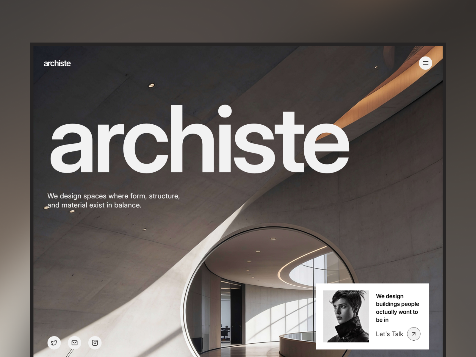 Example of Archiste - website for architect studio