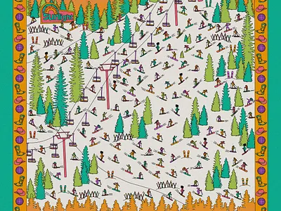 Boot Tan Fest 2026 colorful design graphic design illustrated poster illustration mountain inspired poster design print design skiing design snowboarding design women illustrator