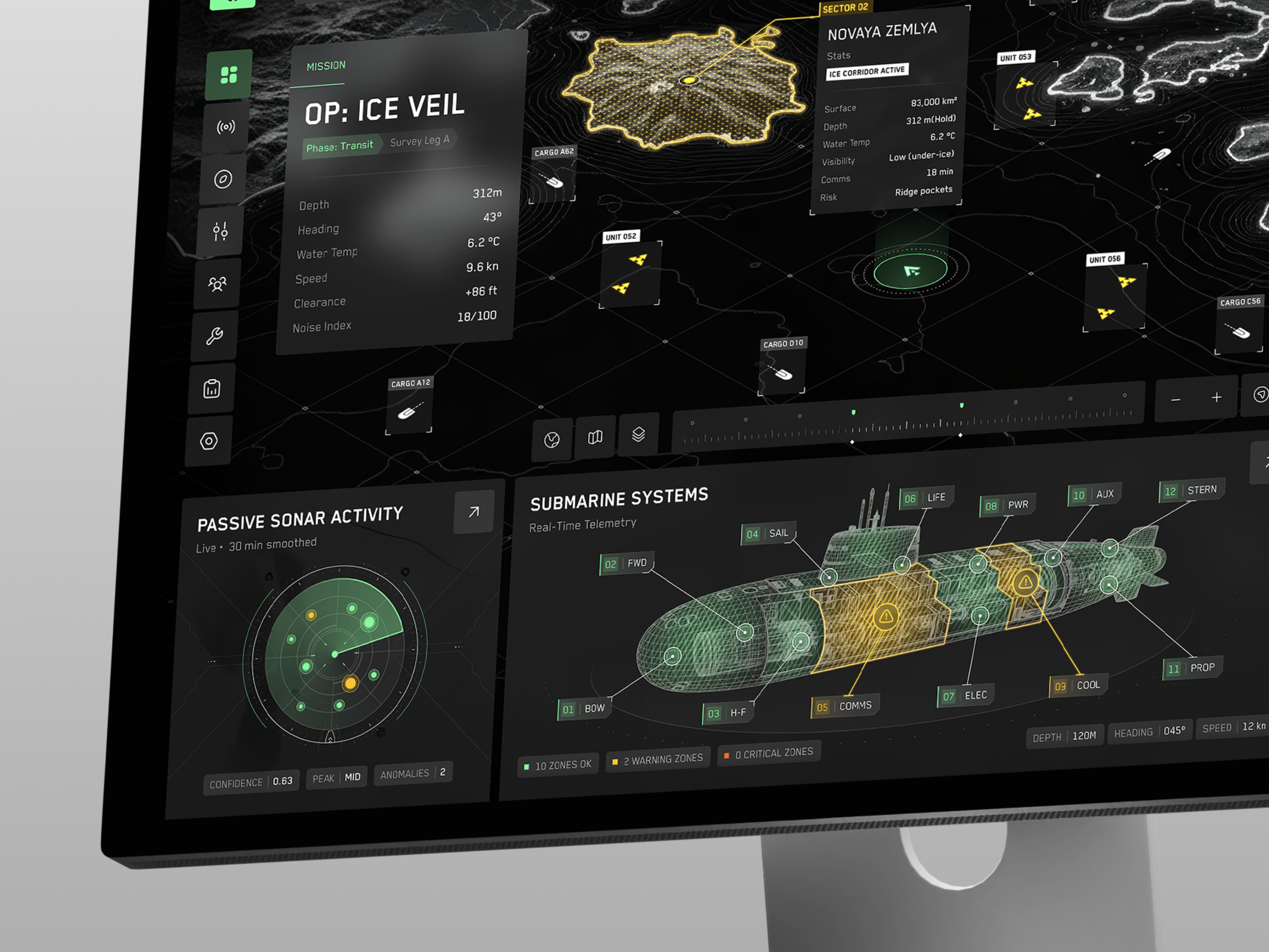 SilentArc - Submarine Tactical Dashboard ai artificial intelligence dashboard futuristic innovation inspiration minimalism naval product design saas submarine tactical design technology ui design ui ux ux design