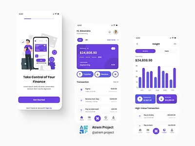Mbanking - Mobile App UI atrem project dashboard figma landing page mobile app ui uiux user interface ux web design