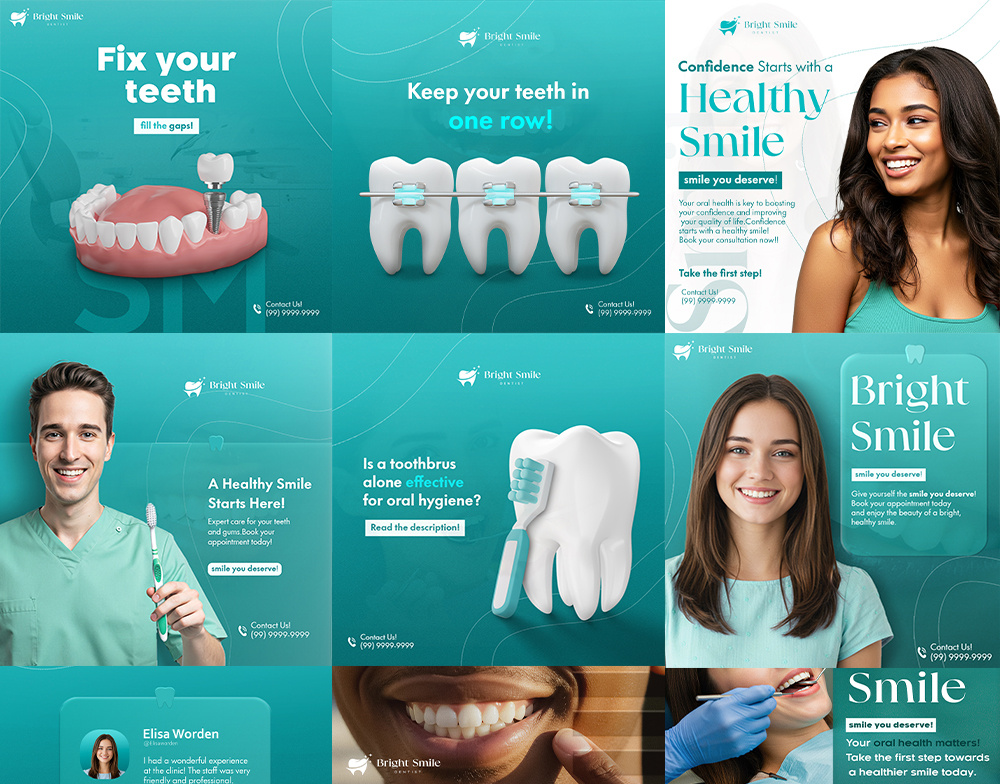 Dental Social Media Design branding dental social media design design graphic design illustrator photoshop skin retouch social media design