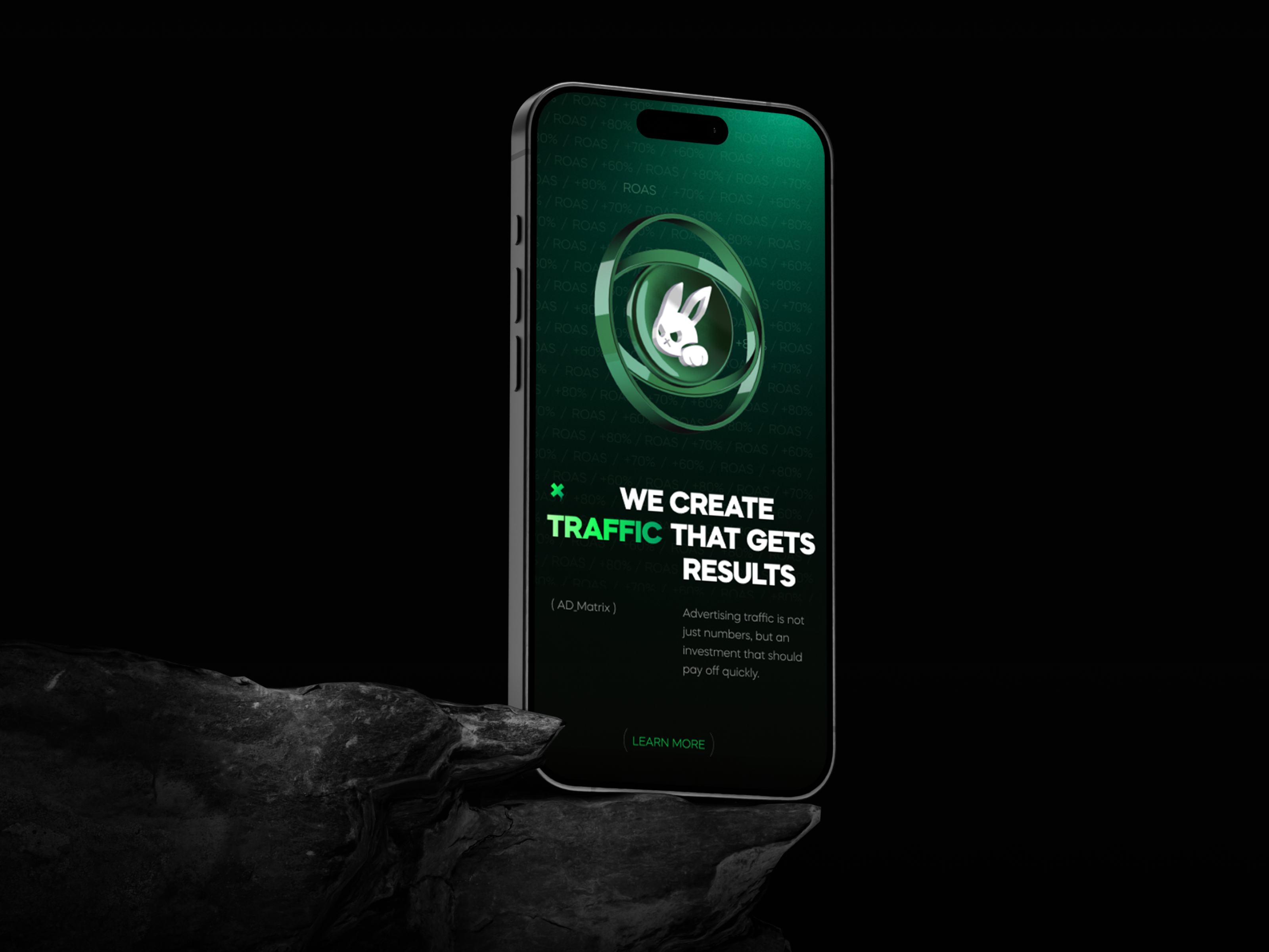 Performance Marketing Agency Website 3d animation ad agency agency website bright web studio clean ui digital marketing high contrast interaction design landing page design marketing agency modern website neon ui ux design web design webflow