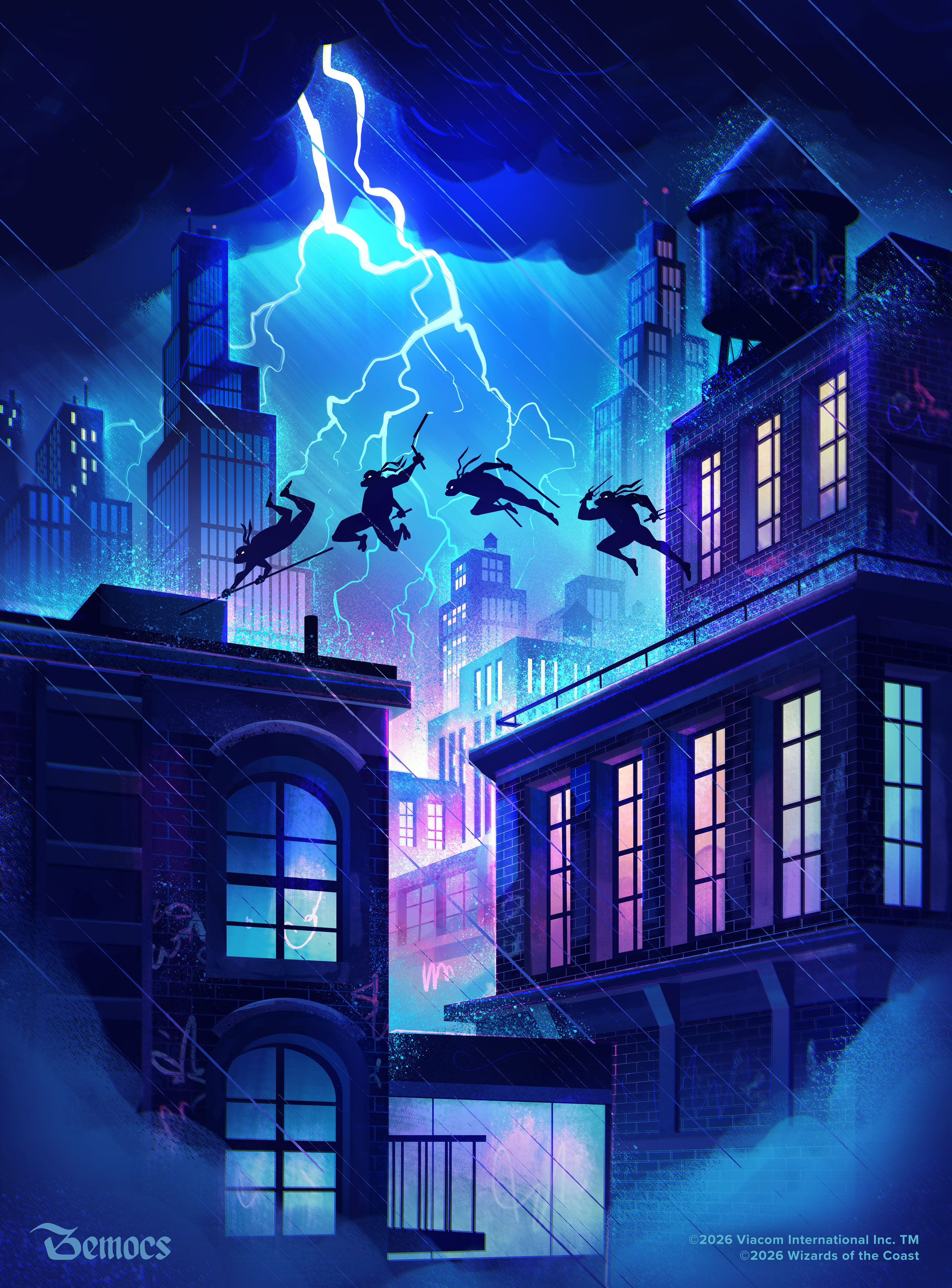 MtG: Teenage Mutant Ninja Turtles "Island" Card bemocs comics concept art game art illustration poster