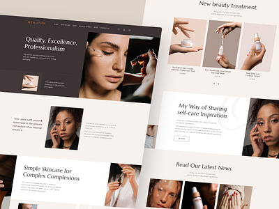 Design of the main page of a cosmetics store branding cosmetics design e commerce ecommerce figma landing page minimal onlineshop shop ui uidesign ux web webdesign