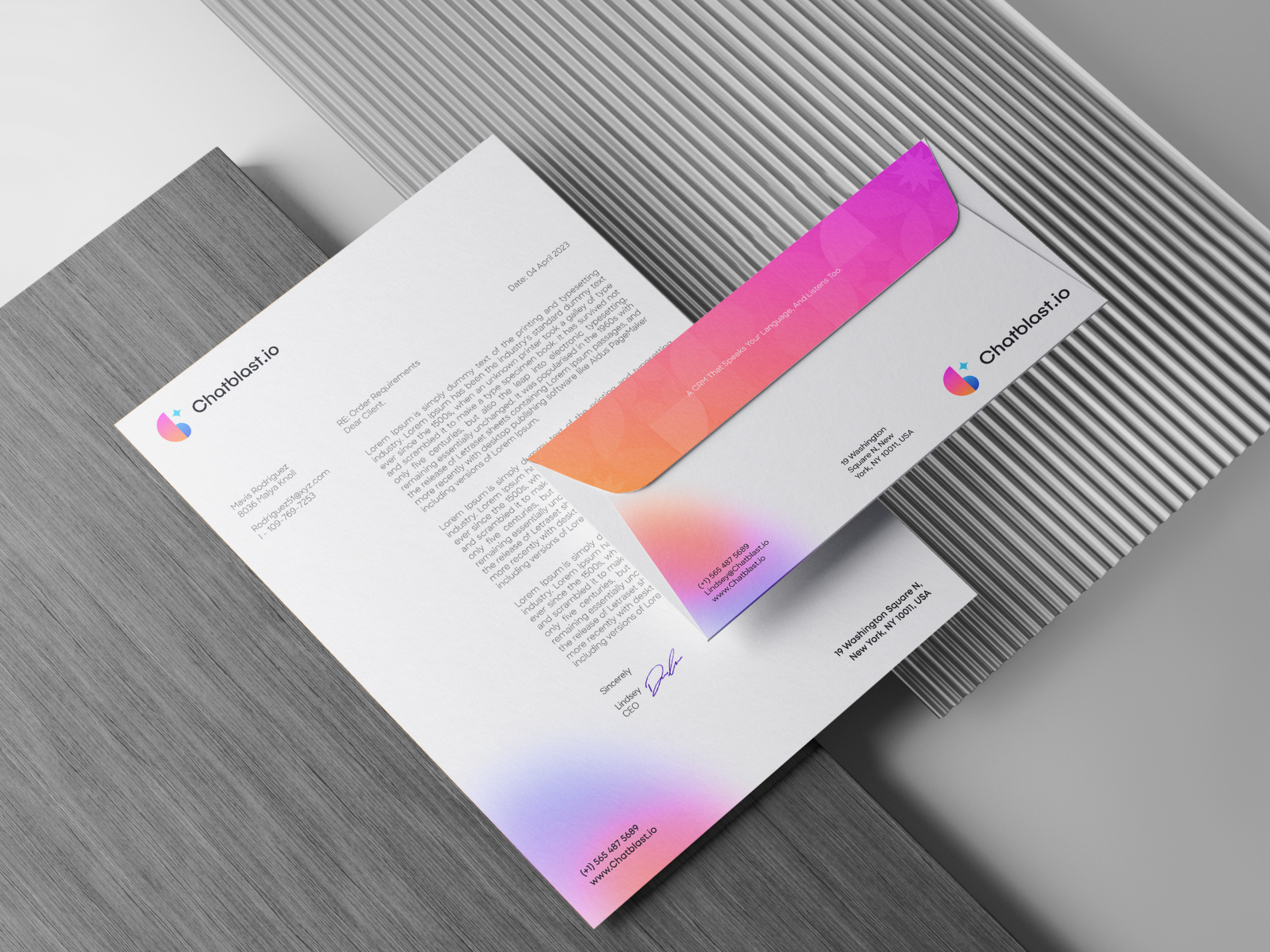 Chatblast.io Identity & Stationery Design | AI SaaS CRM Branding