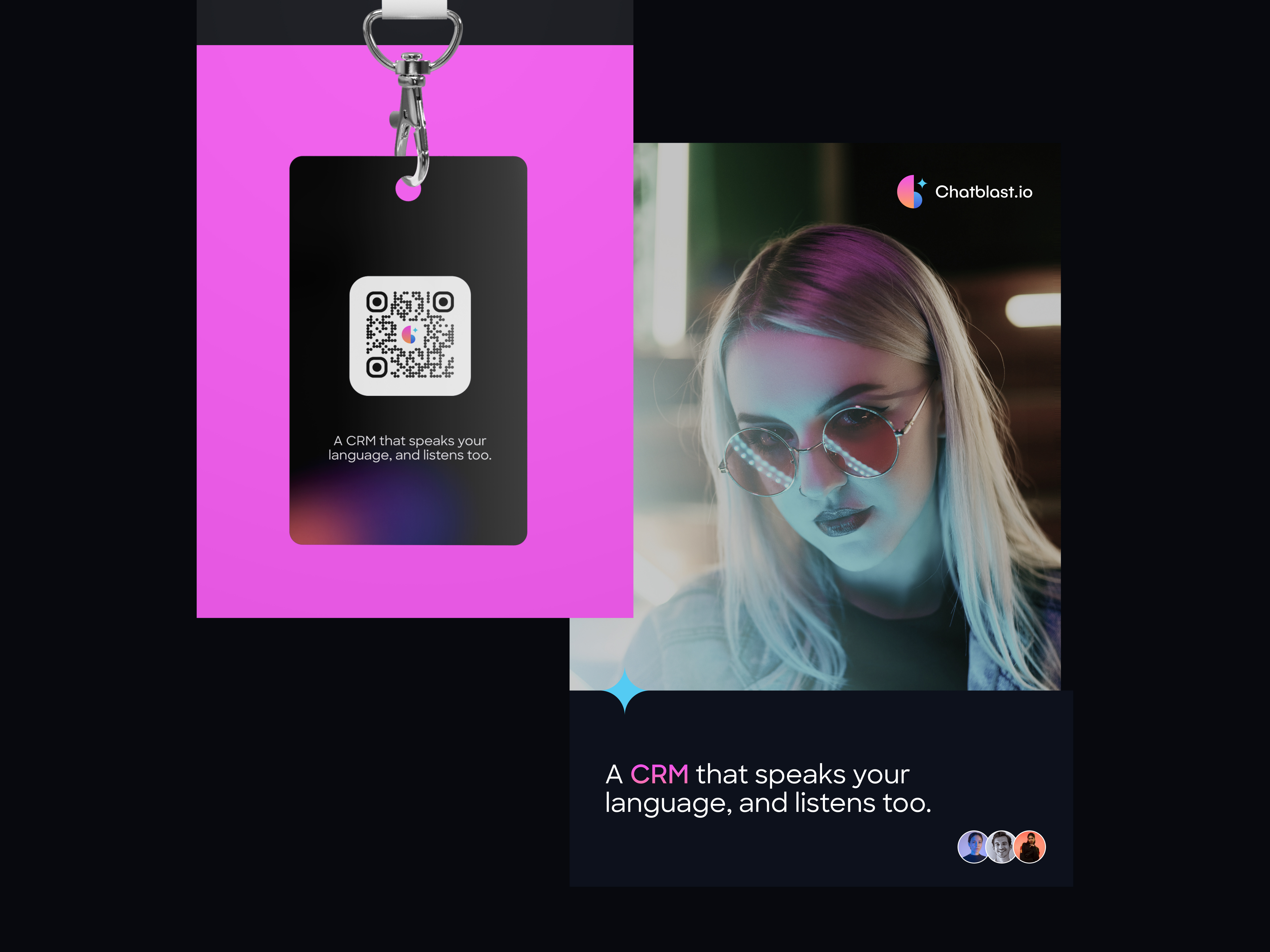 AI CRM Event Badge & Marketing Design | SaaS Brand Campaign