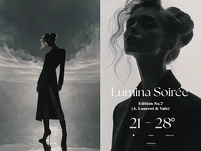 Lumina Soirée — Shadow & Silhouette branding campain design fashion graphic design illustration model typography